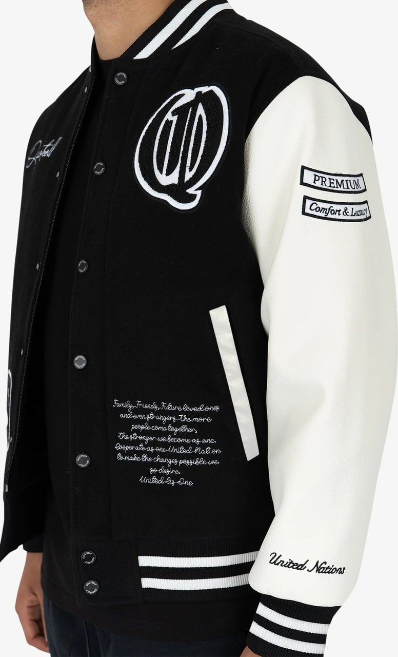 Quotrell University Jacket | Black/white Zwart