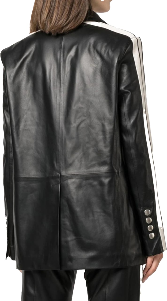 Palm Angels Leather Track Blazer Zwart