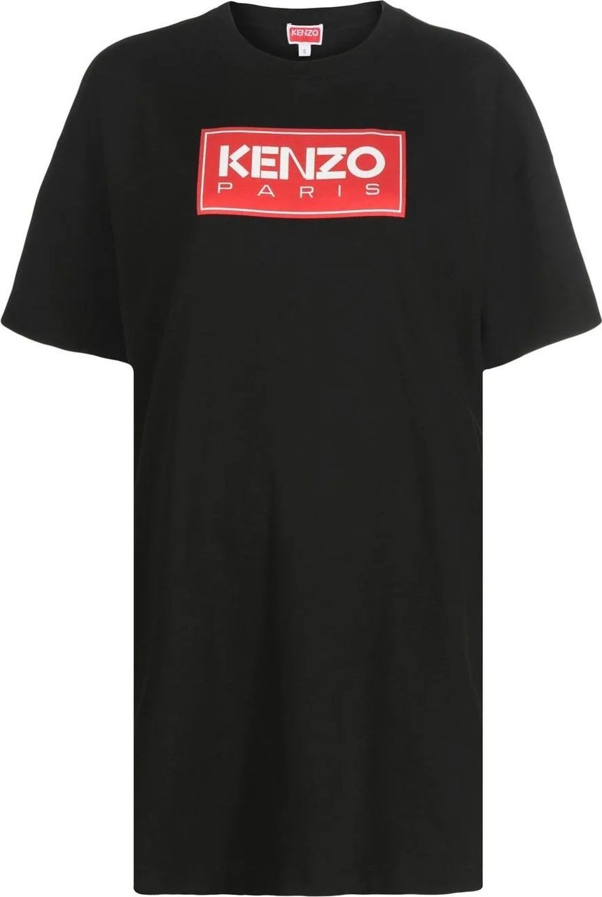 Kenzo Box Logo T-shirt Dress Zwart