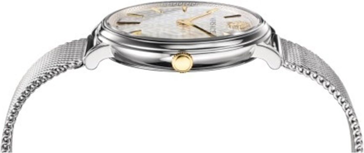 Versace VE8100519 V-Circle dames horloge 38 mm Zilver