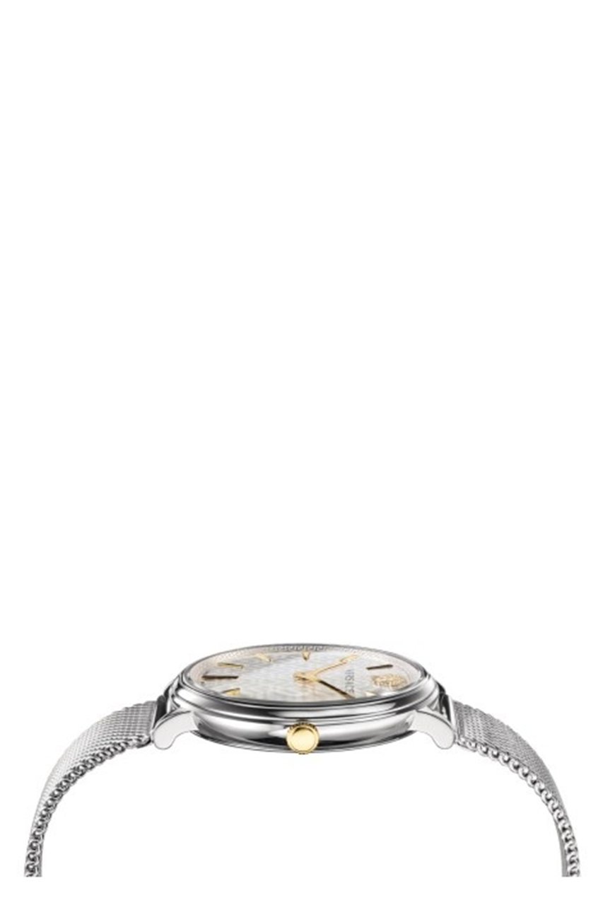 Versace VE8100519 V-Circle dames horloge 38 mm Zilver