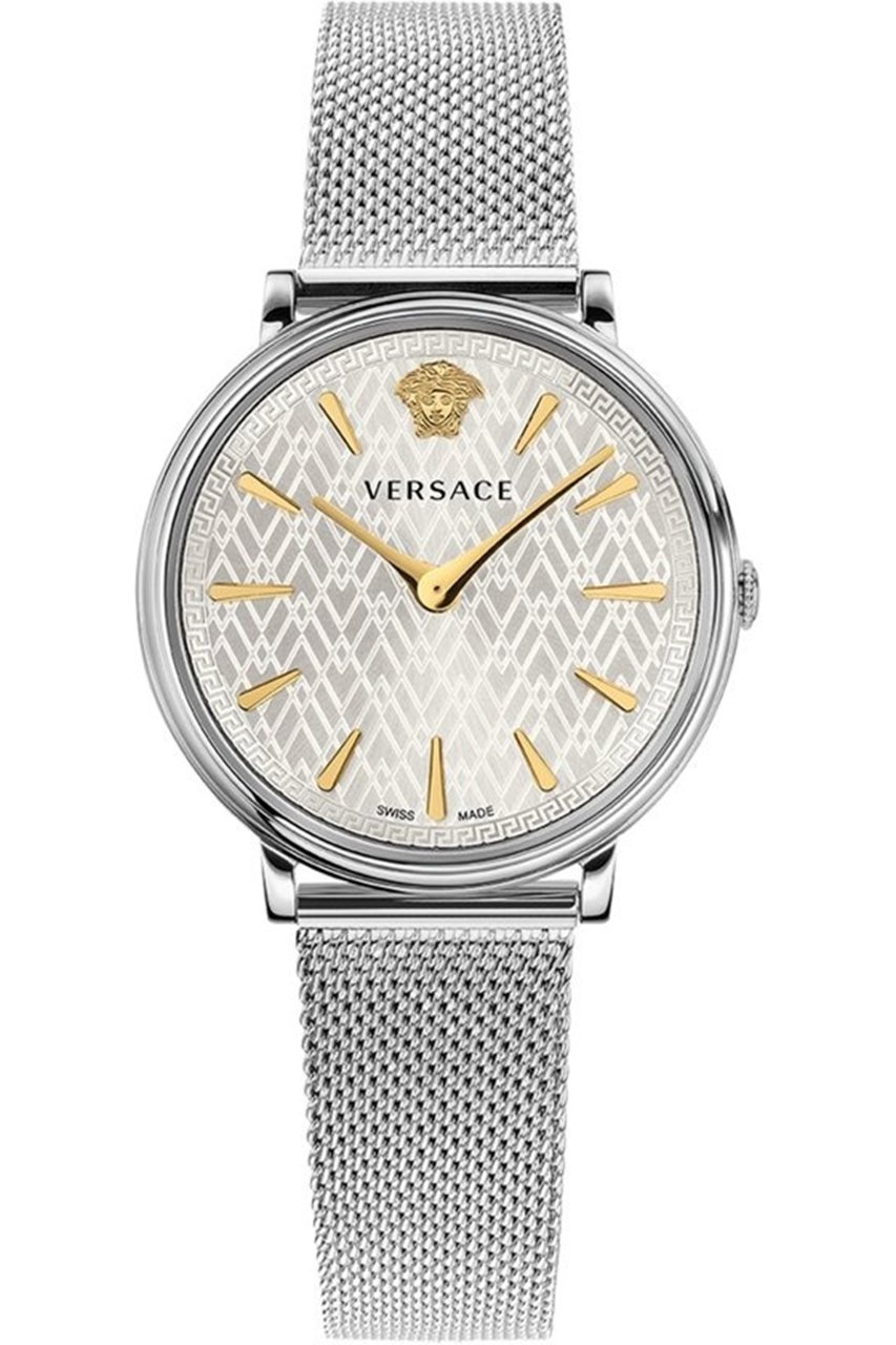 Versace VE8100519 V-Circle dames horloge 38 mm Zilver