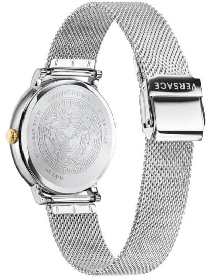 Versace VE8100519 V-Circle dames horloge 38 mm Zilver