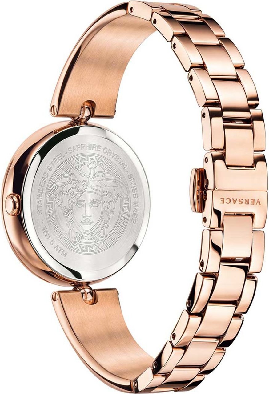 Versace VECQ00718 Palazzo dames horloge rosé goud 34 mm Goud