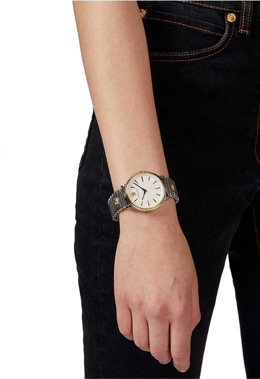 Versace VE8101419 V-Circle dames horloge 38 mm Wit