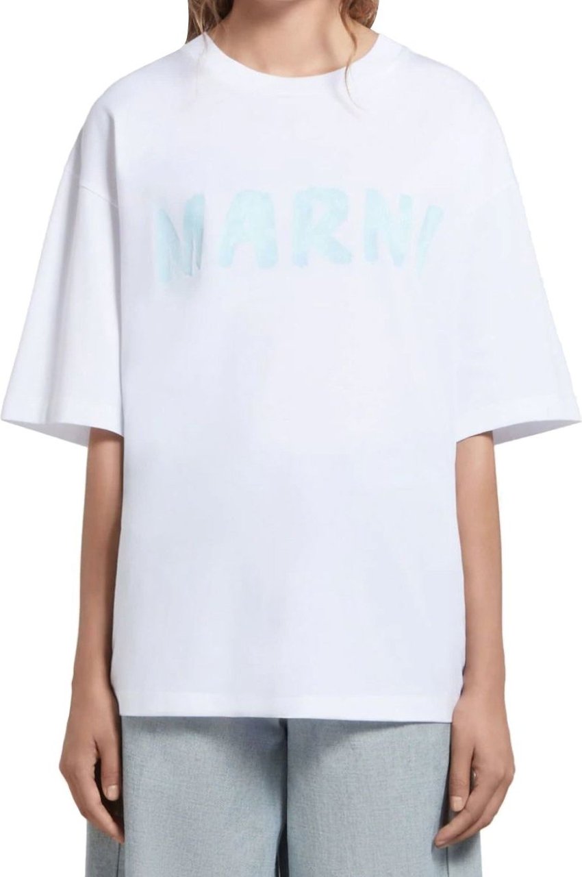 Marni T-shirt Logo - Lily White Wit