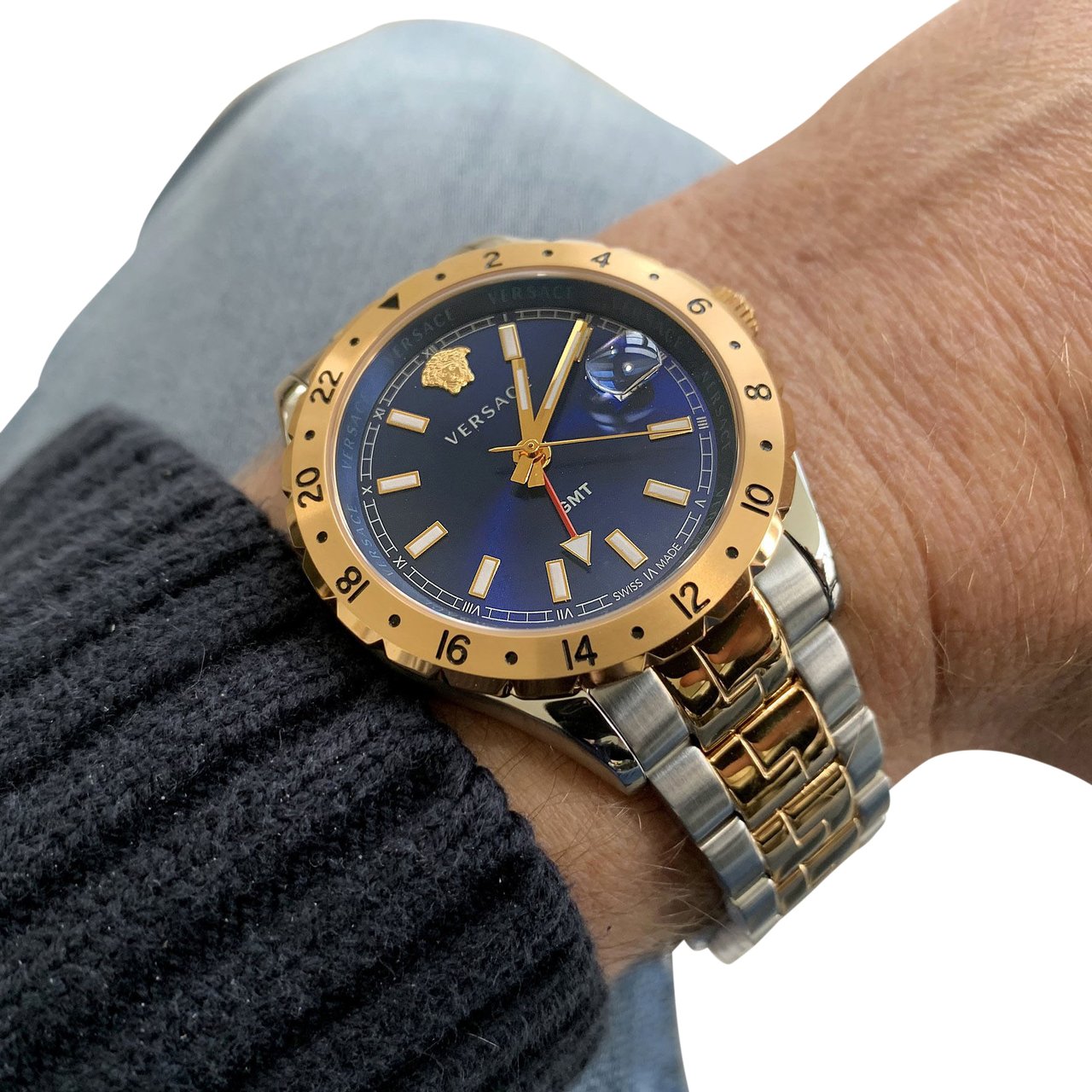 Versace V11060017 Hellenyium GMT heren horloge Blauw