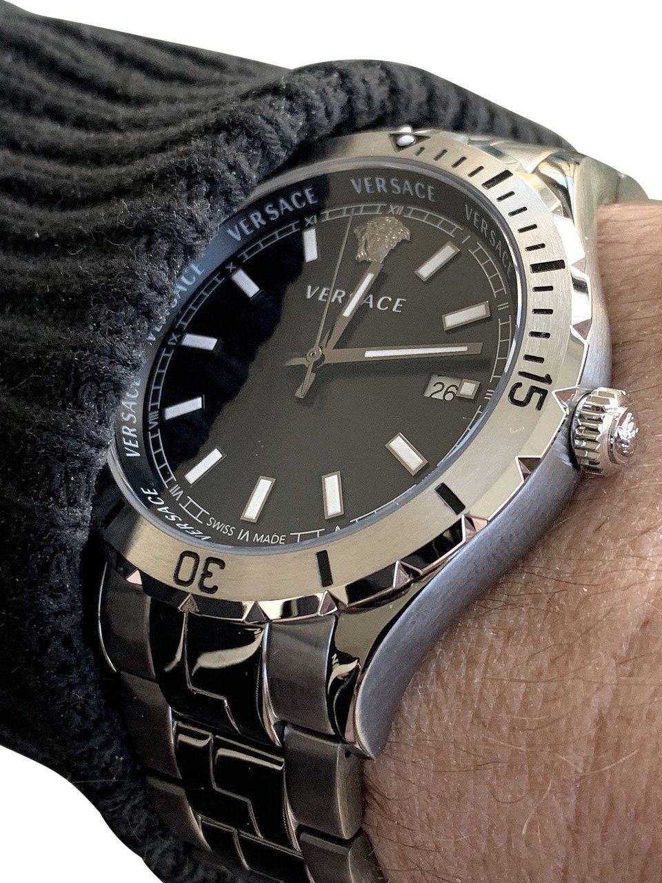Versace VE3A00620 Hellenyium heren horloge 42 mm Zwart