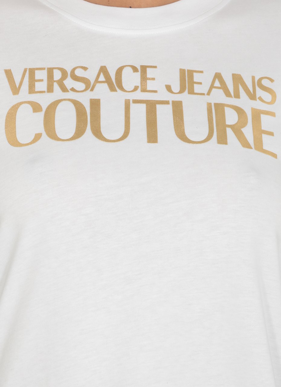 Versace Jeans Couture Shiny Logo Print T-Shirt Wit