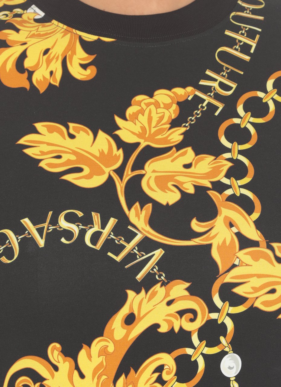 Versace Jeans Couture Chain Couture Print T-Shirt Zwart