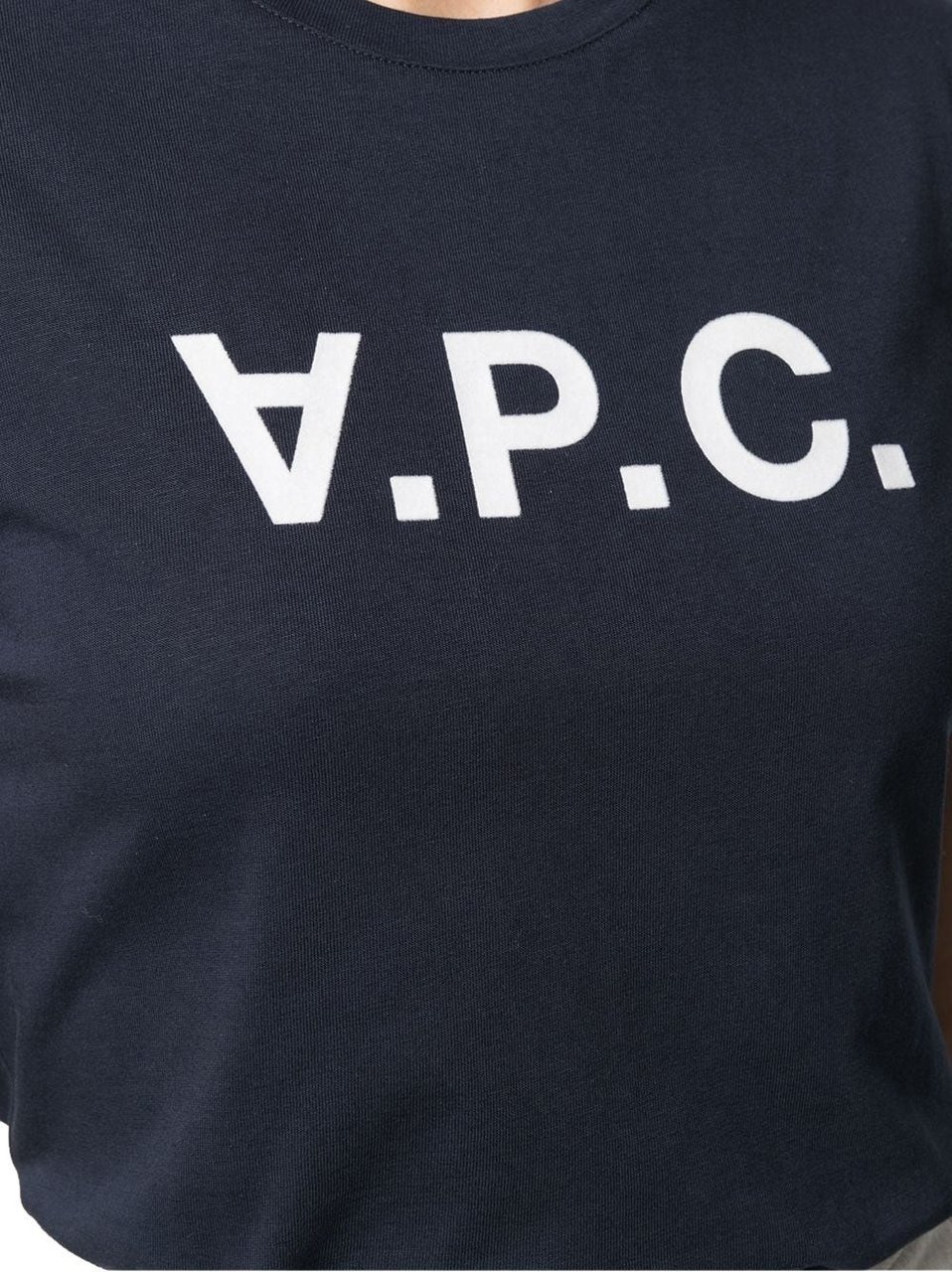 A.P.C. Upside Down Logo T-Shirt Blauw