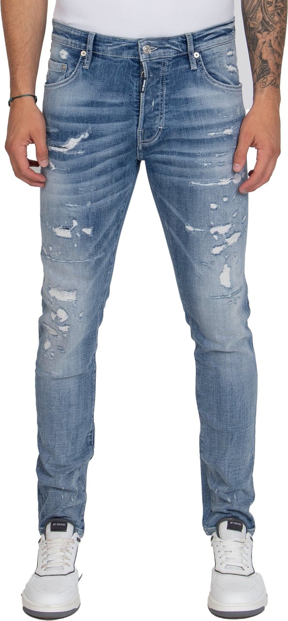 My Brand Distresses jeans navy Blauw