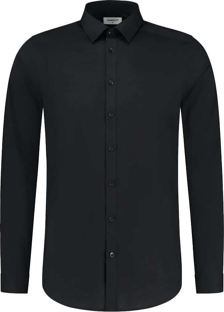 Purewhite Essential Classic Overhemd Zwart Zwart