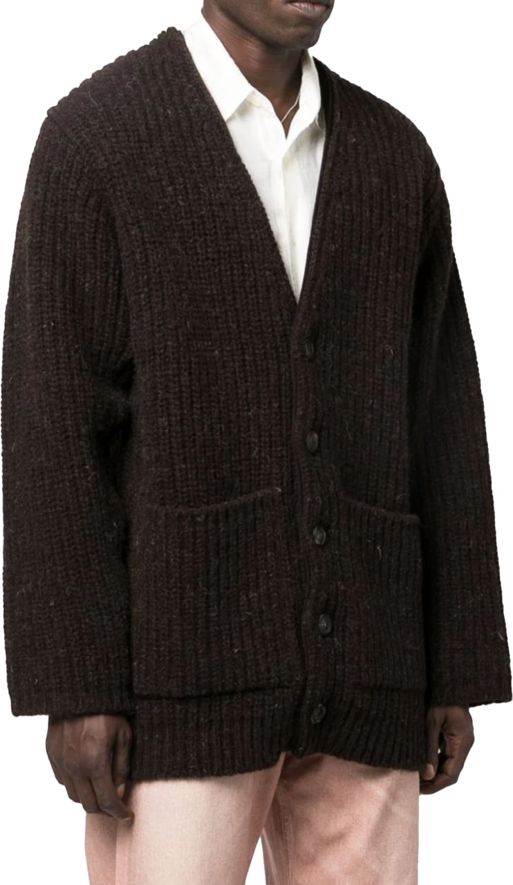 Our Legacy Colossal Cardigan Welsh Black Albion Wool Zwart