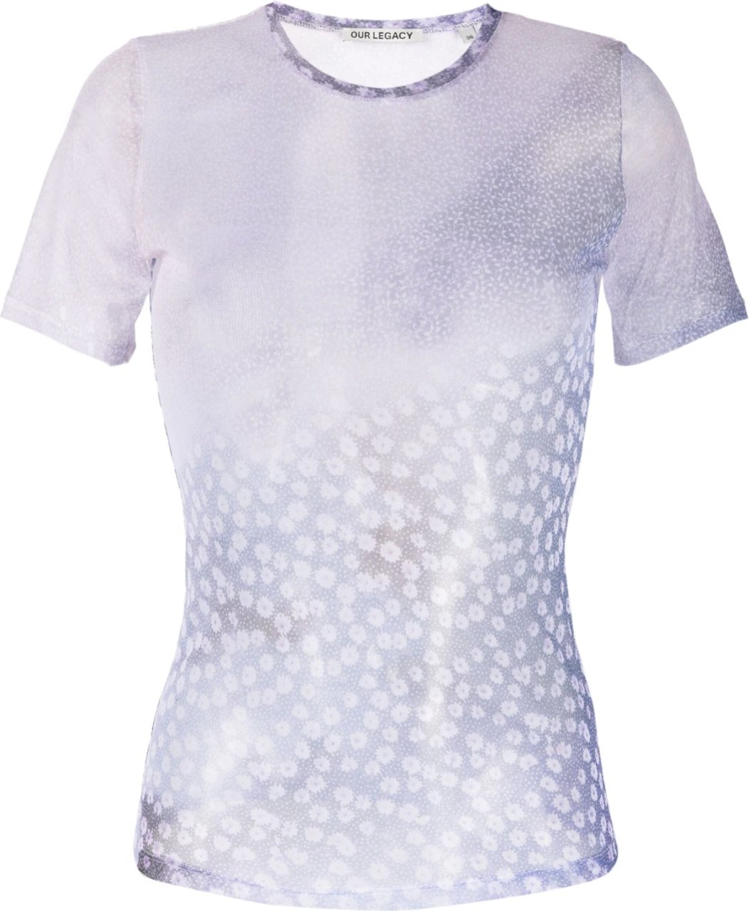 Our Legacy Super Slim T-shirt Light Flowers Print Paars