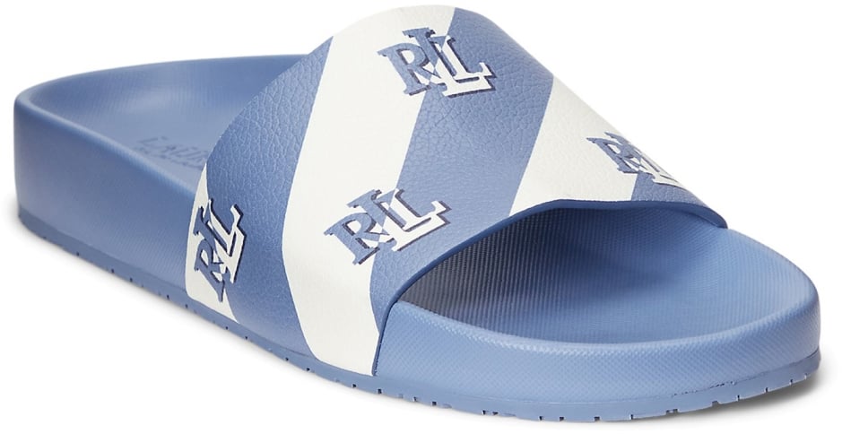 Ralph Lauren Audrina Logo Slides Sandals Blauw