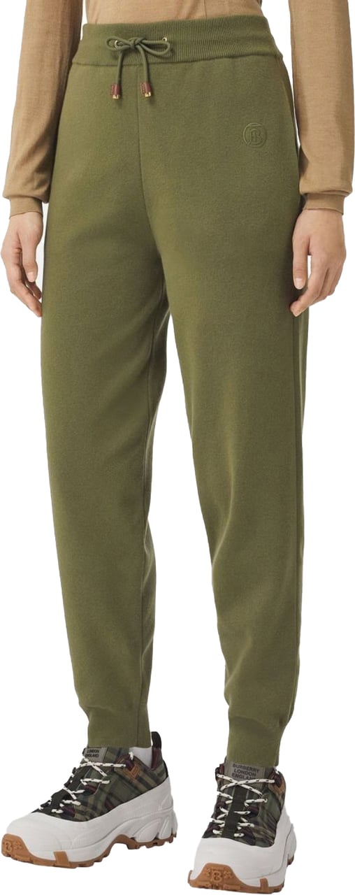 Burberry Josee Cashmere Blend Joggers Sweatpants Groen