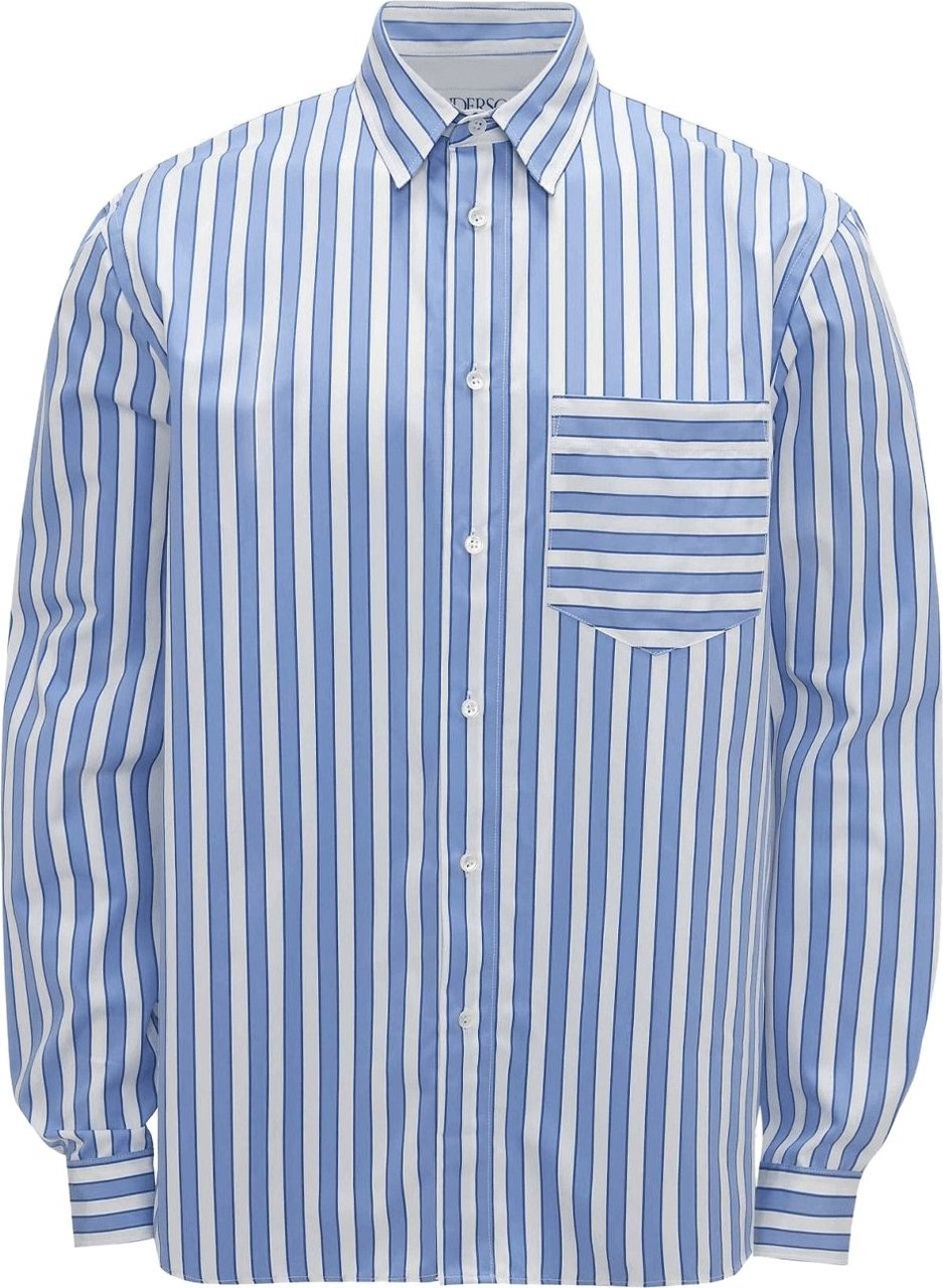 J.W. Anderson chemise patchwork coupe classique Blauw