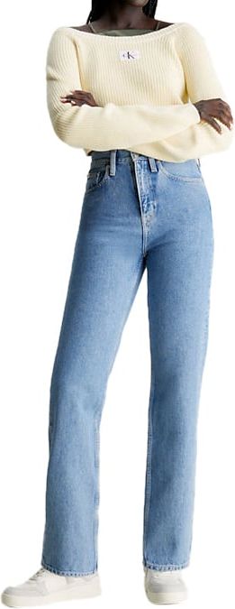 Calvin Klein High Rise Straight Jeans Blauw