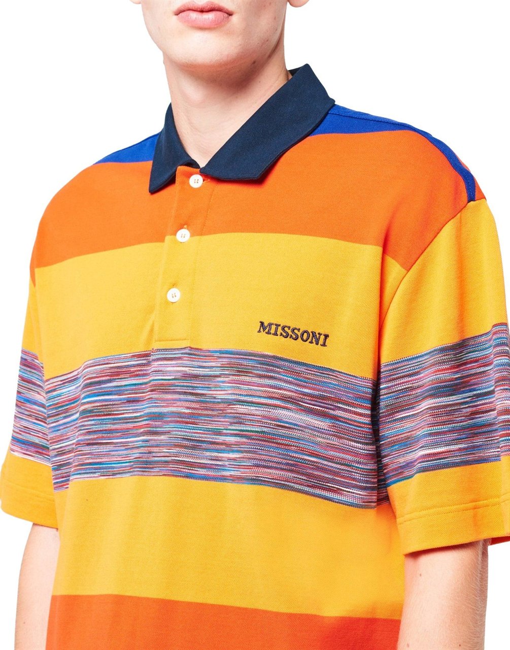 Missoni Striped Logo Embroidered Polo Shirt Divers