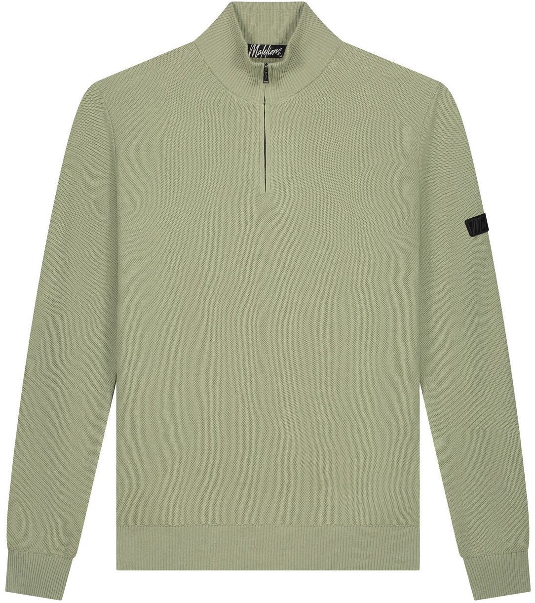 Malelions Men Knit Quarter Zip Groen