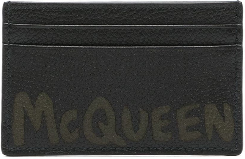 Alexander McQueen Alexander McQueen Black leather card holder Zwart