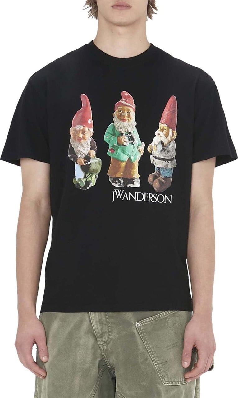 J.W. Anderson t shirt gnome trio en coton Zwart
