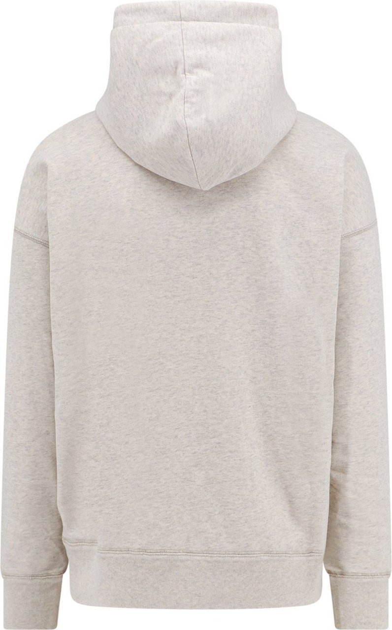Isabel Marant Organic cotton sweatshirt with flocked logo Beige