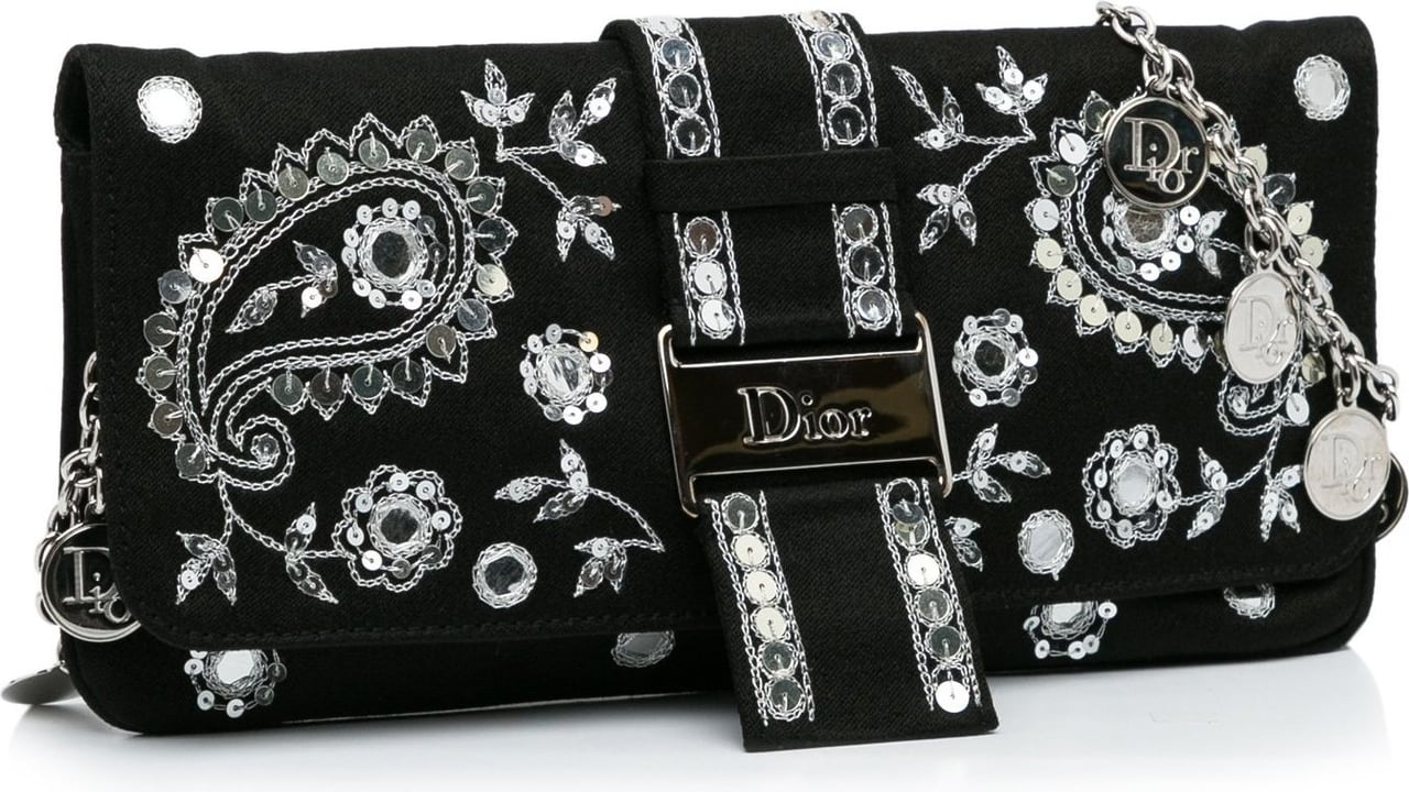 Dior Sequin Embellished Crossbody Bag Zwart
