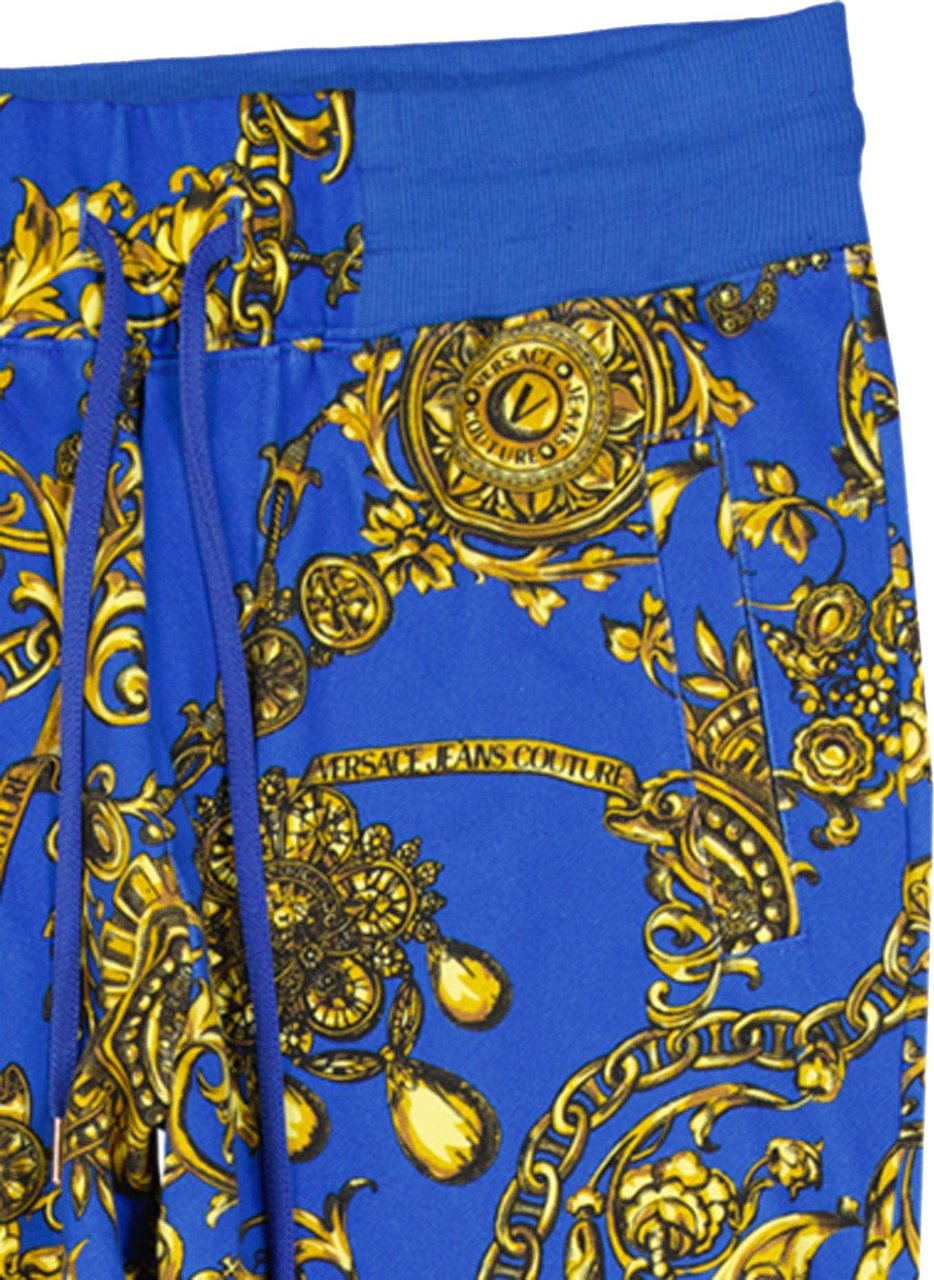 Versace Jeans Couture Versace Jeans Couture Baroque Pattern Pants Blauw