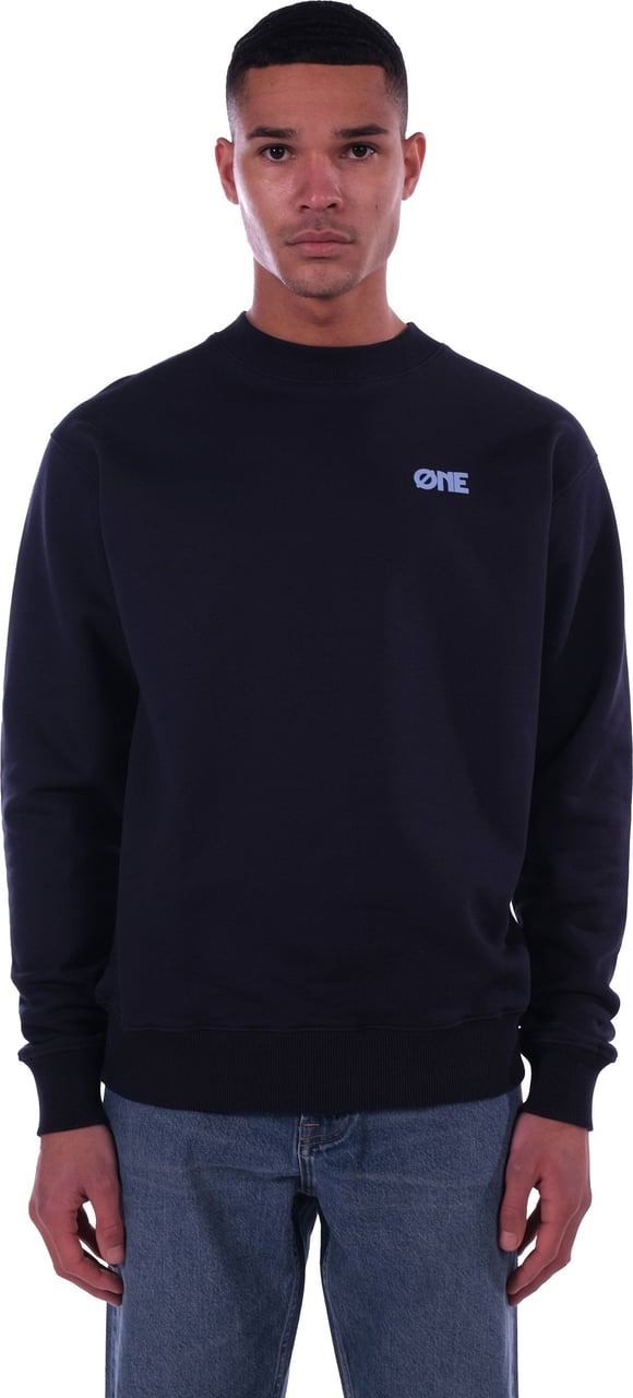 Øne First Movers Sweater Mountain Backpiece Navy Blauw