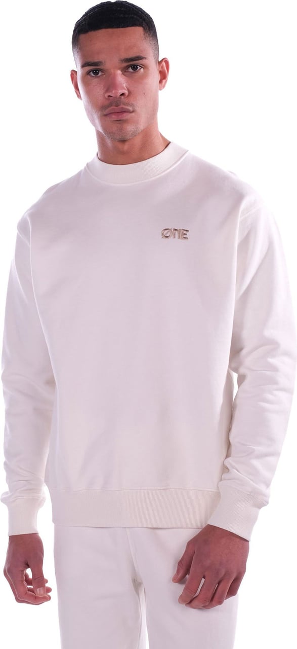 Øne First Movers Sweater Embroidery Logo OffWhite Beige