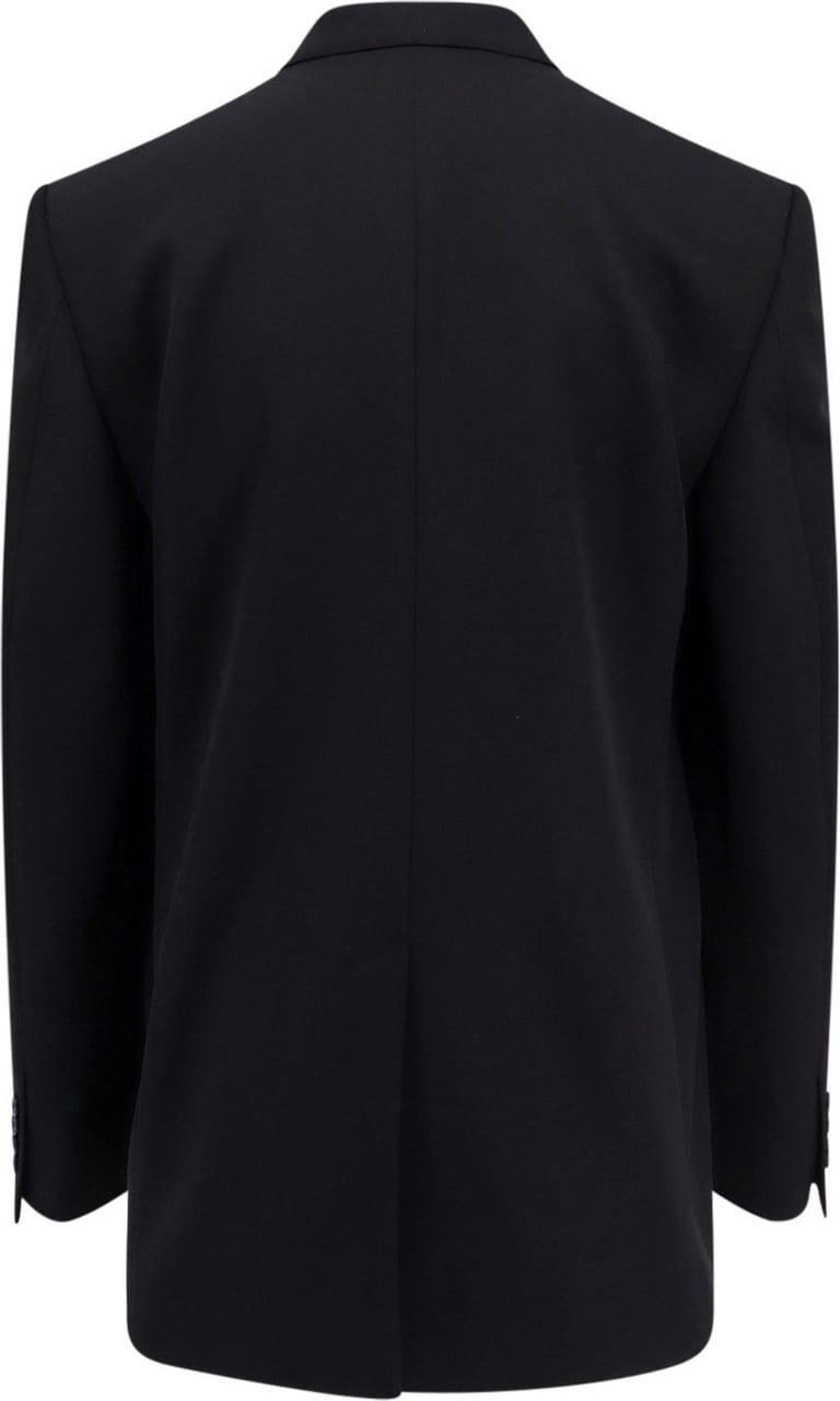 Balenciaga Oversize wool blazer with shoulder pads Zwart