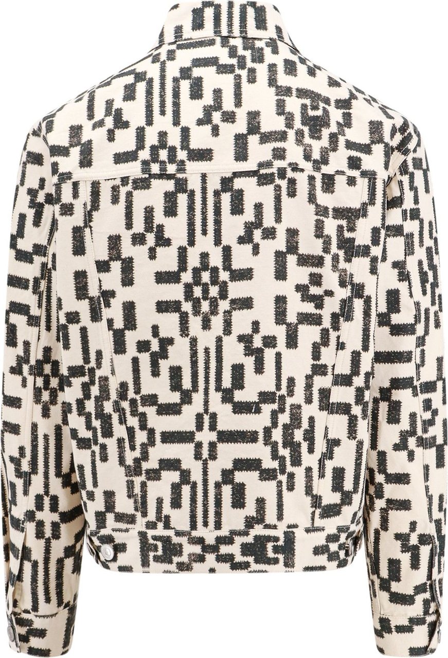 Isabel Marant Canvas jacket with all-over print Zwart