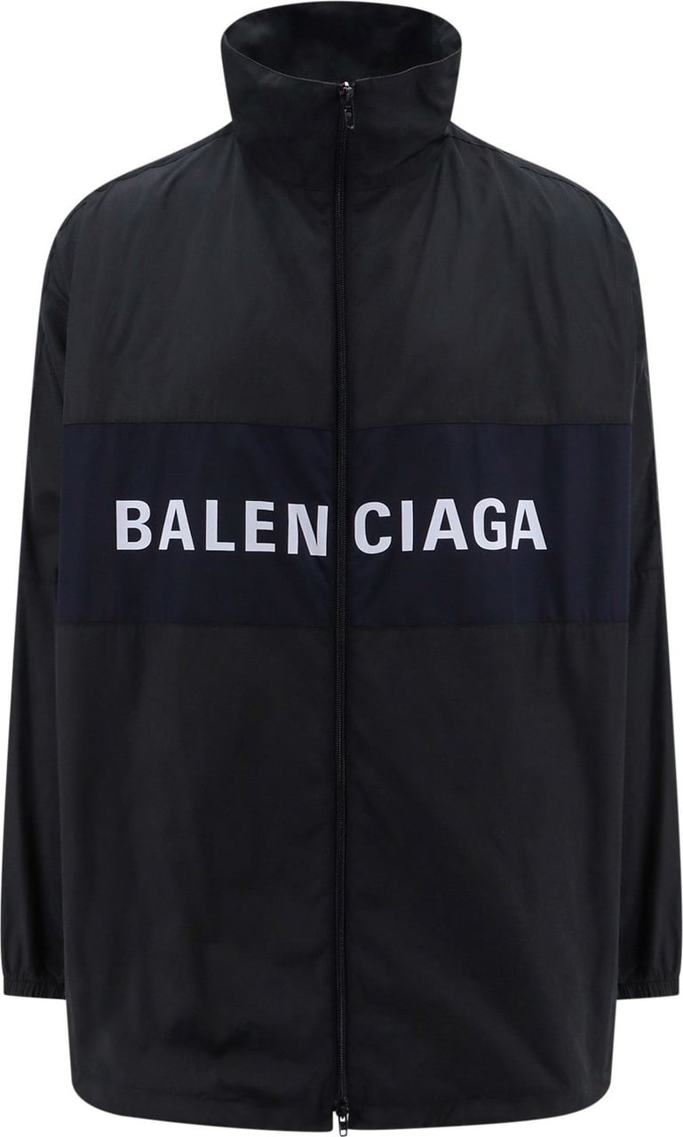 Balenciaga Recycled nylon jacket with frontal print Zwart