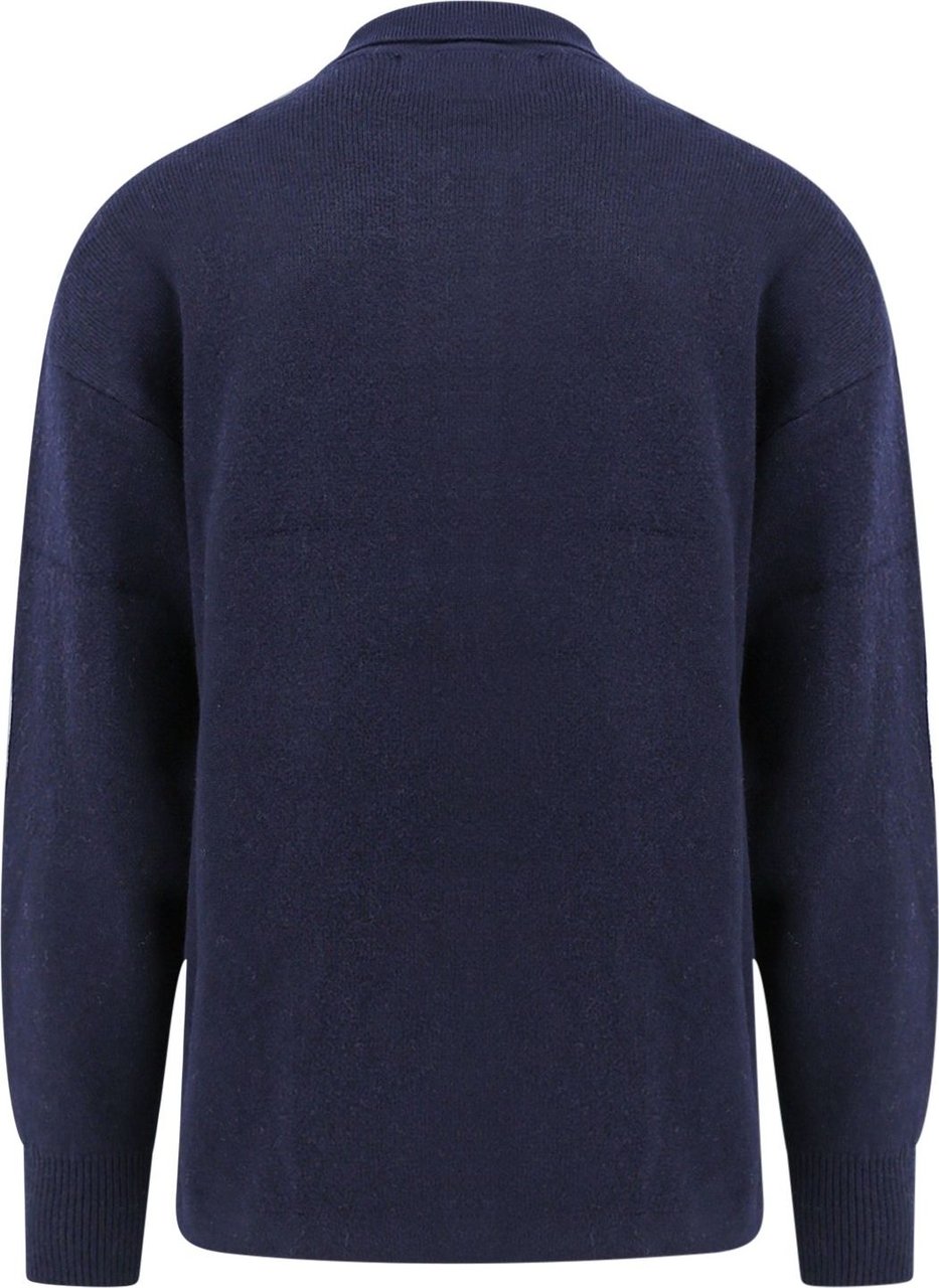 Isabel Marant Organic cotton sweater with embroidered logo Blauw