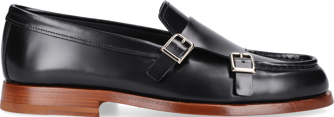 Santoni Monk Shoes Calfskin Solero Zwart