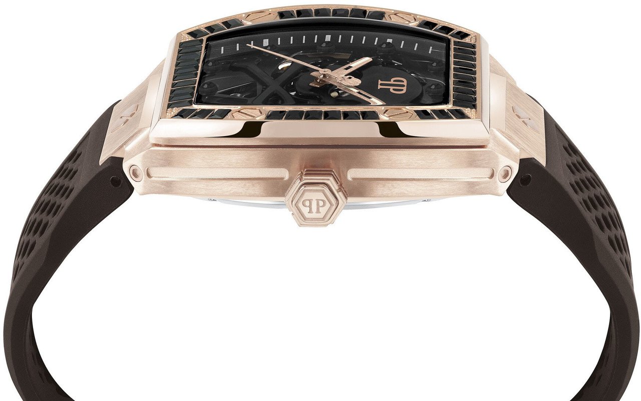 Philipp Plein PWBAA1723 The $keleton automatisch horloge 44 mm Zwart