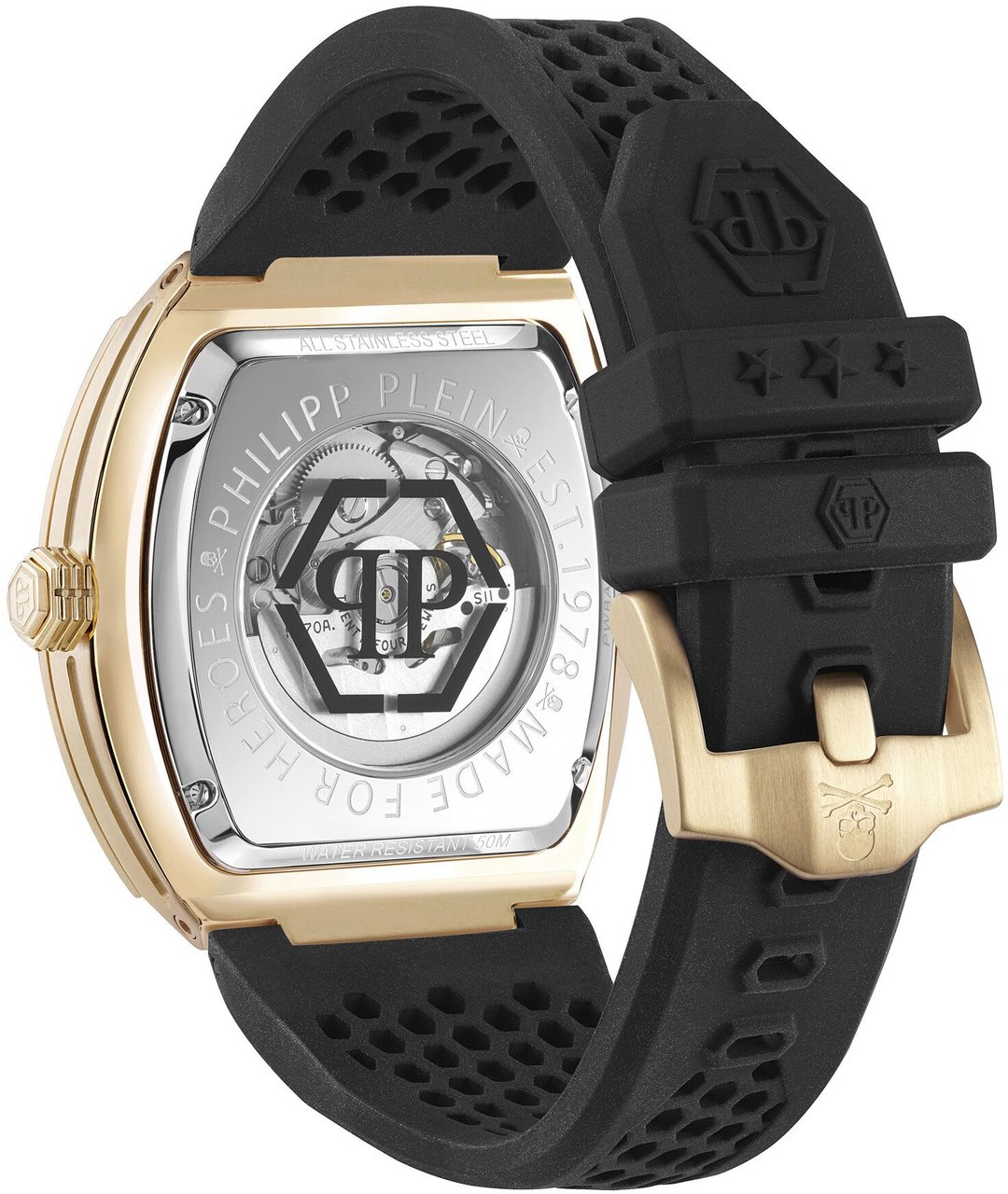 Philipp Plein PWBAA1623 The Skeleton automatisch horloge 44 mm Zwart