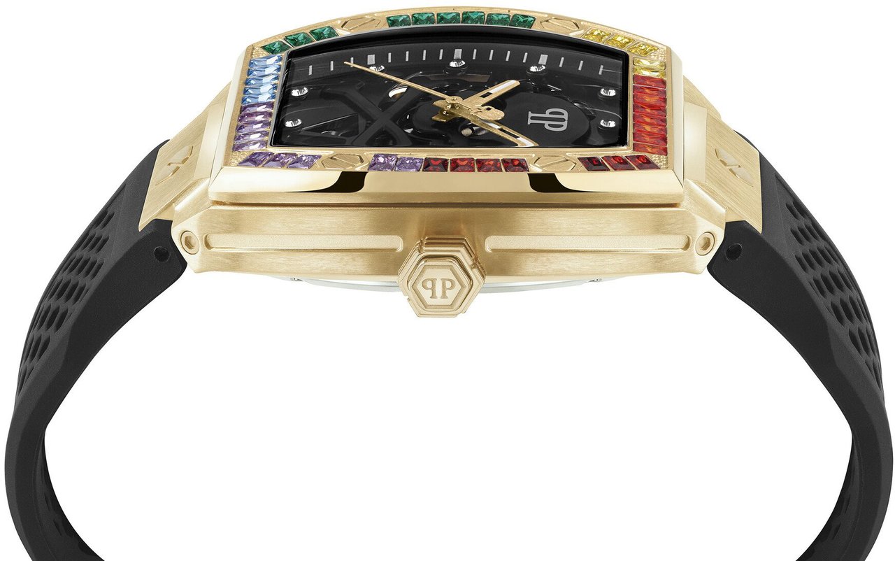 Philipp Plein PWBAA1623 The Skeleton automatisch horloge 44 mm Zwart