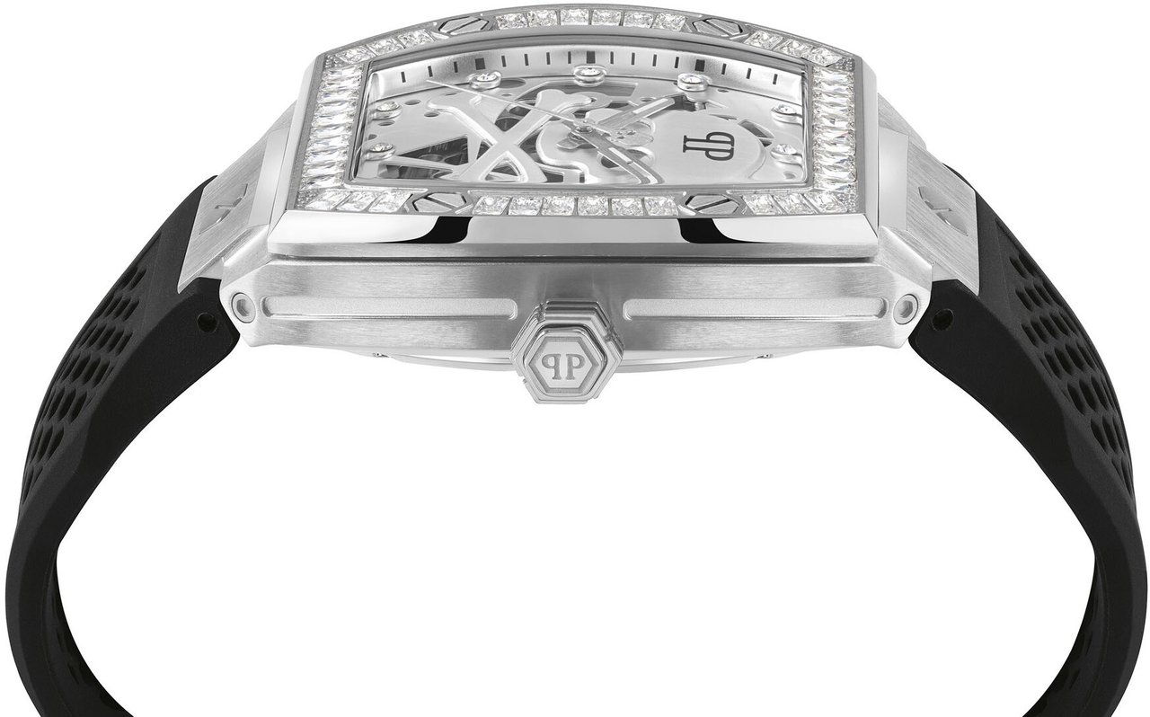 Philipp Plein PWBAA1323 The Skeleton automatisch horloge 44 mm Zilver