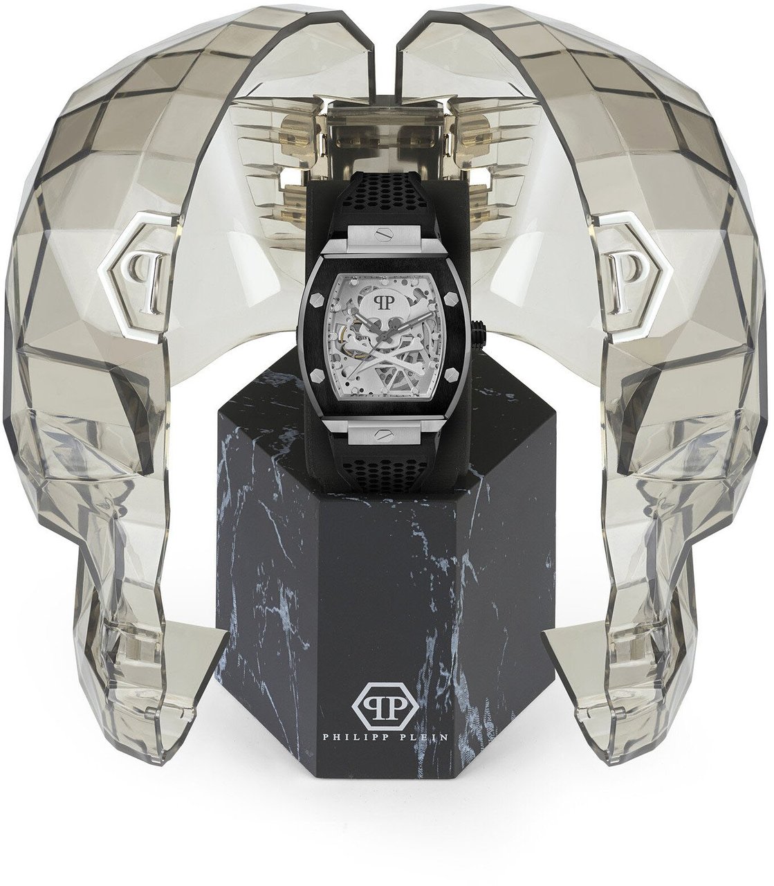 Philipp Plein PWBAA2023 The $keleton automatisch horloge 44 mm Zilver