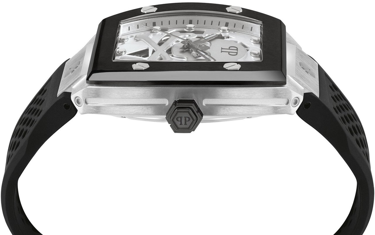 Philipp Plein PWBAA2023 The Skeleton automatisch horloge 44 mm Zilver
