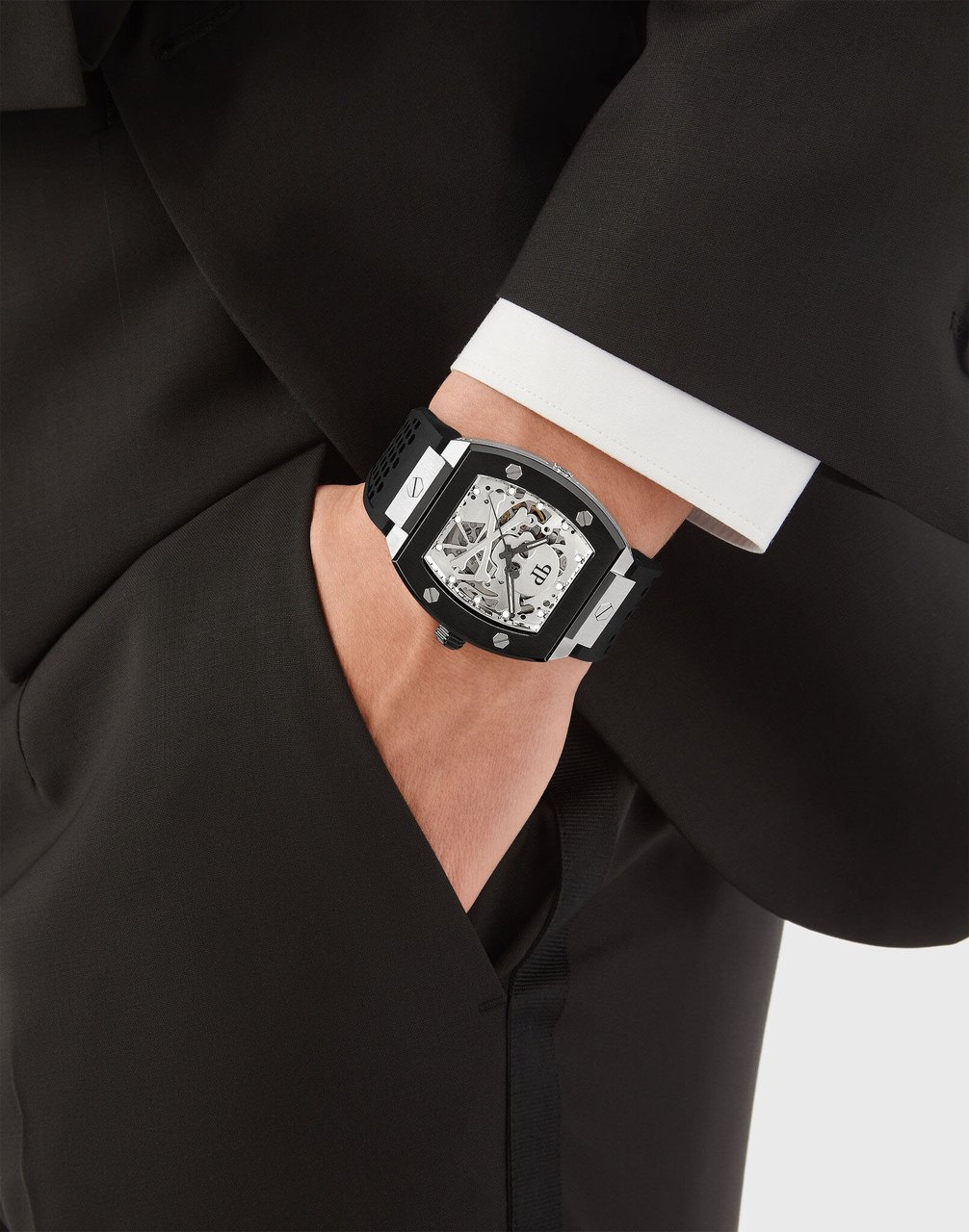 Philipp Plein PWBAA2023 The Skeleton automatisch horloge 44 mm Zilver