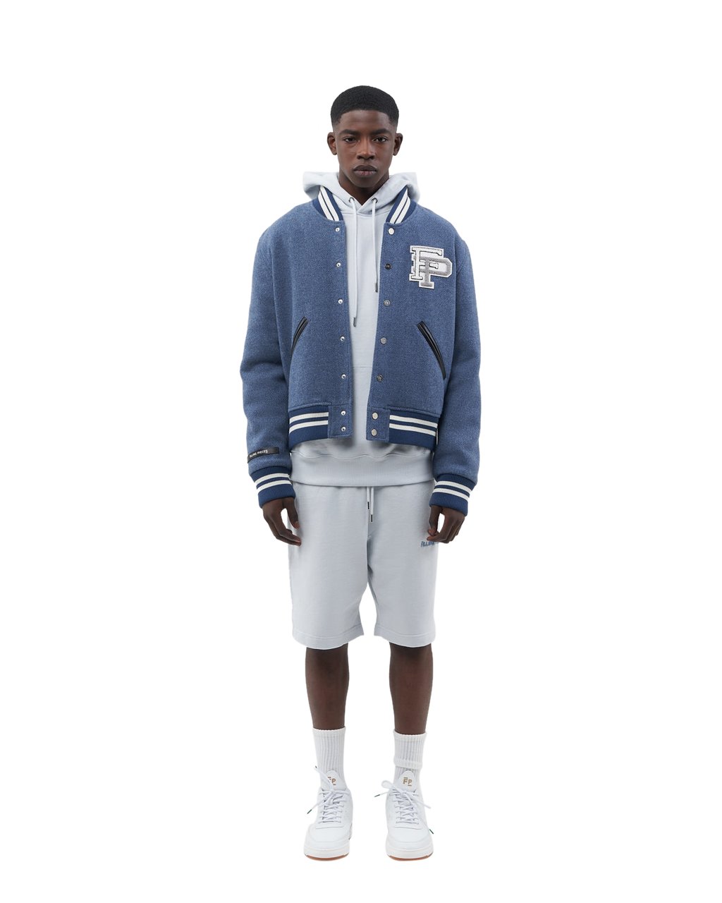 Filling Pieces Varsity Jacket Horizon Blue Blauw