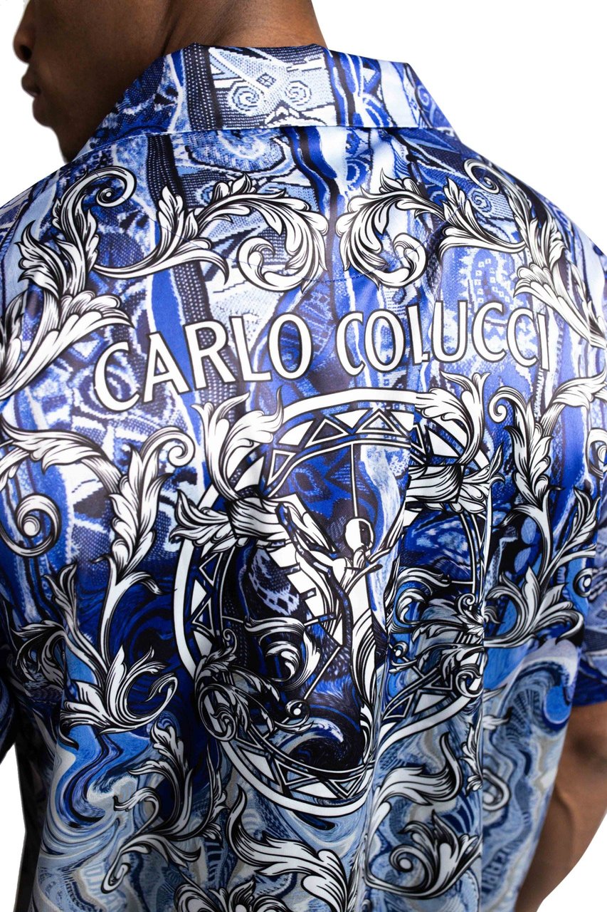 Carlo Colucci C5069 101 Blouse Heren Blauw Blauw