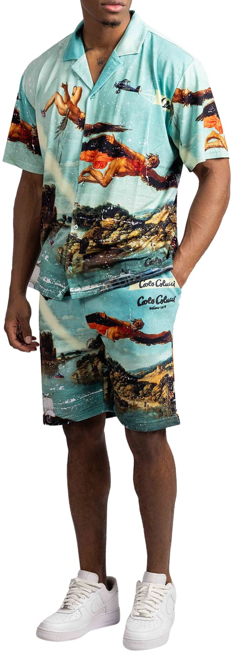 Carlo Colucci Heren Korte Broek Blauw