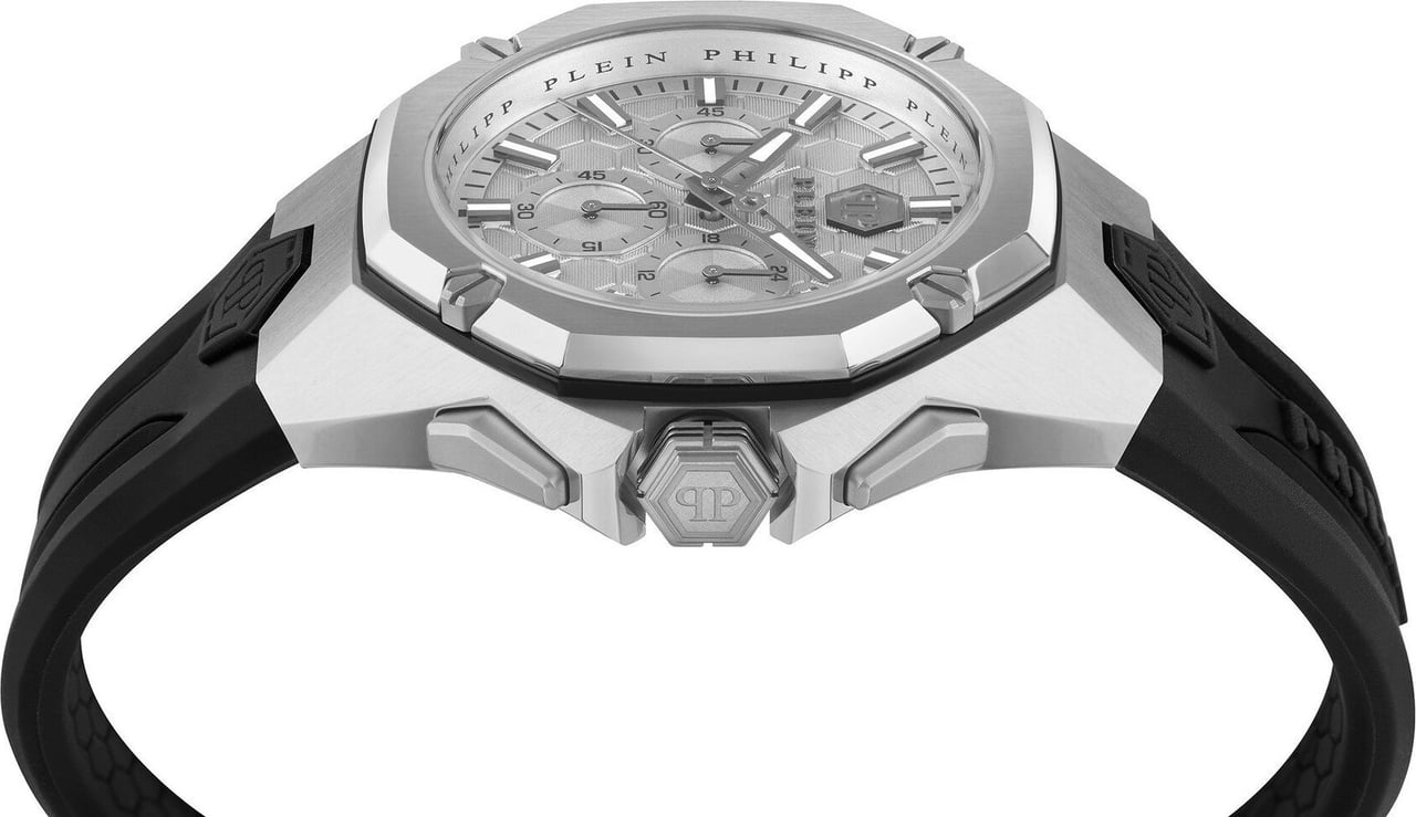 Philipp Plein PWTBA0123 Octagon horloge 44 mm Grijs