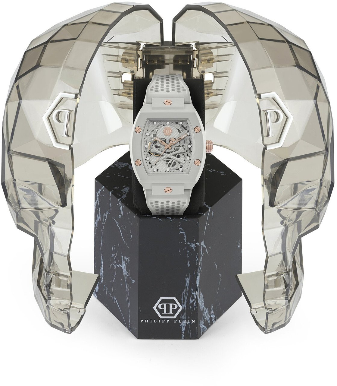 Philipp Plein PWVBA0123 The $keleton Ecoceramic horloge Grijs