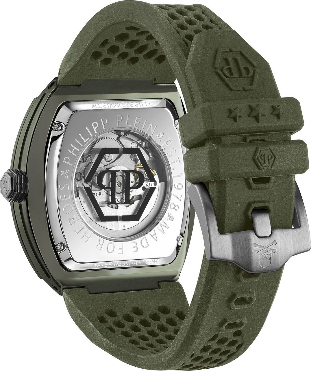 Philipp Plein PWVBA0223 The $keleton Ecoceramic horloge Groen
